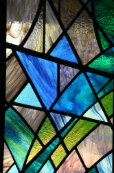 Stained Glass at Beit Tephillah next to Jewish Cemetery Trust Office